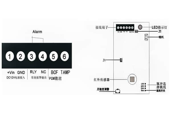 语音幕帘红外探测器主板参数设置图