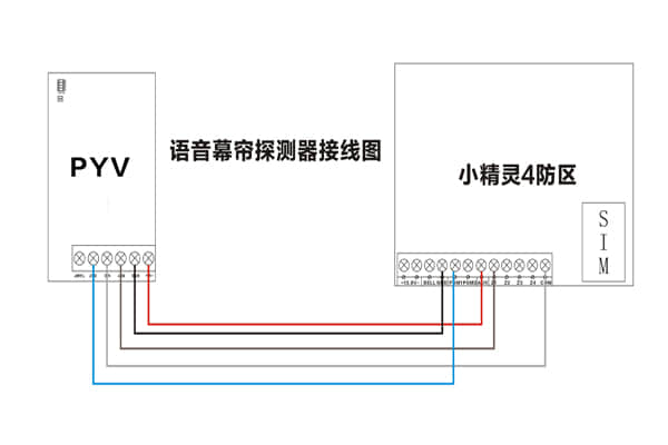 语音幕帘红外探测器接线图